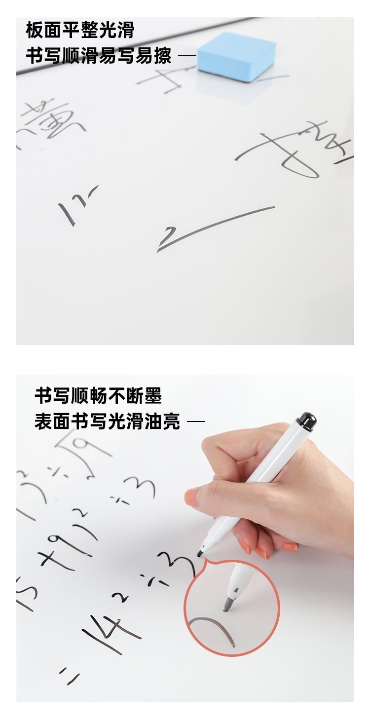 M65窄邊鋁框墻掛式磁吸白板 隱藏掛式易安裝辦公教學(xué)白板產(chǎn)品細(xì)節(jié)
